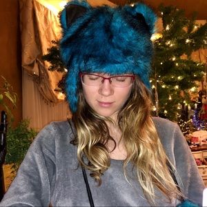 Fuzzy Blue Hat